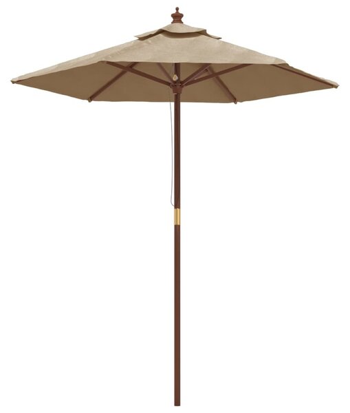 Ombrellone da Giardino con Palo in Legno Tortora 196x231 cm