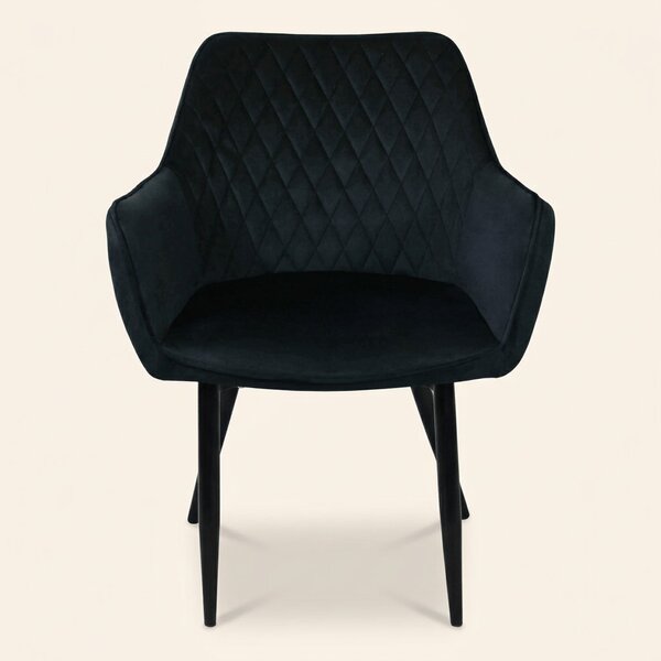DecHome Poltrona Stile Scandinavo in Velluto Dimensioni 48x62x83 colore Nero - Charles