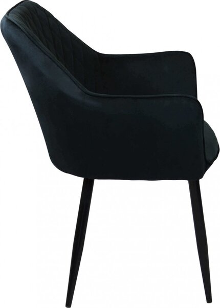 DecHome Poltrona Stile Scandinavo in Velluto Dimensioni 48x62x83 colore Nero - Charles