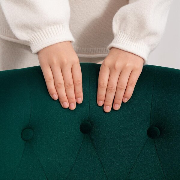 DecHome Poltrona Stile Scandinavo in Velluto Dimensioni 60x66x79 colore Verde
