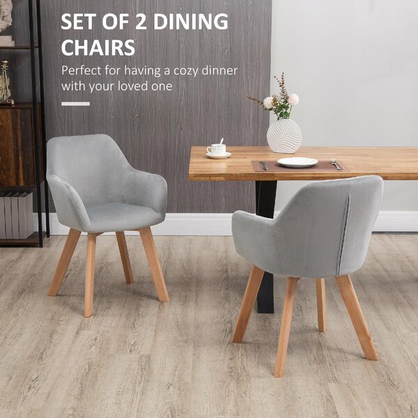 DecHome Poltrona Stile Scandinavo in Velluto Dimensioni 54x57x80 Set 2 Poltrone colore Grigio