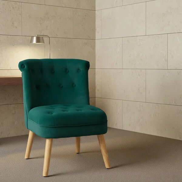 DecHome Poltrona Stile Scandinavo in Velluto Dimensioni 60x66x79 colore Verde