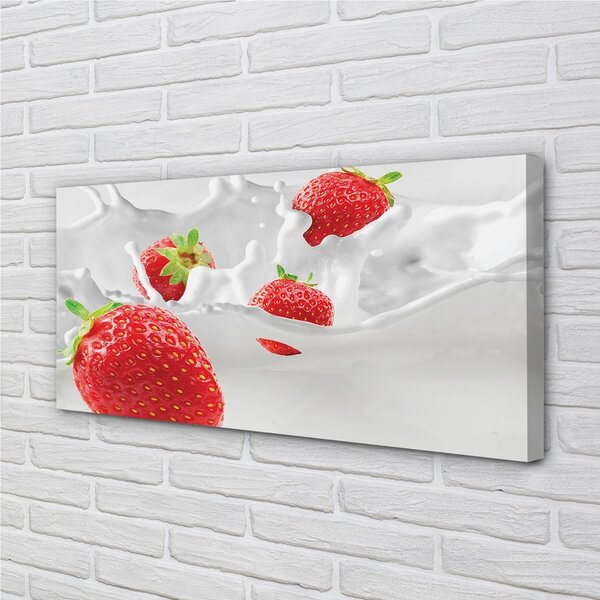 Quadro su tela Fragole latte 100x50 cm
