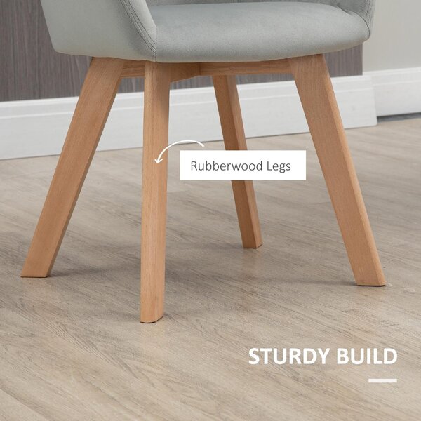 DecHome Poltrona Stile Scandinavo in Velluto Dimensioni 54x57x80 Set 2 Poltrone colore Grigio
