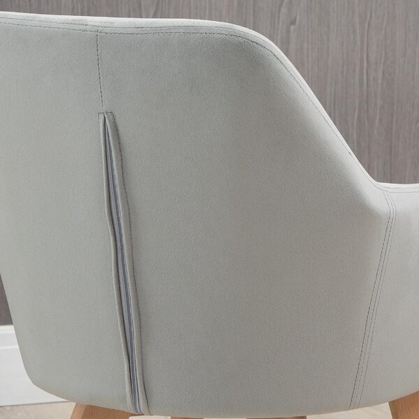 DecHome Poltrona Stile Scandinavo in Velluto Dimensioni 54x57x80 Set 2 Poltrone colore Grigio