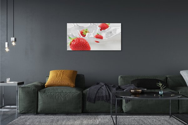 Quadro su tela Fragole latte 100x50 cm
