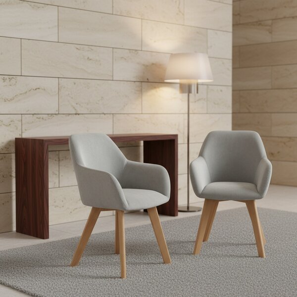 DecHome Poltrona Stile Scandinavo in Velluto Dimensioni 54x57x80 Set 2 Poltrone colore Grigio