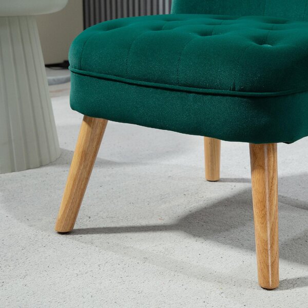 DecHome Poltrona Stile Scandinavo in Velluto Dimensioni 60x66x79 colore Verde