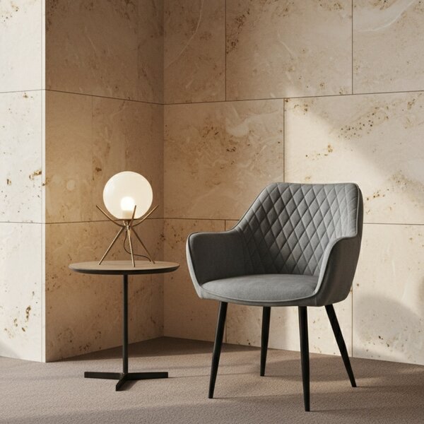 DecHome Poltrona Stile Scandinavo in Velluto Dimensioni 61x61x82 cm colore Grigio - Charles