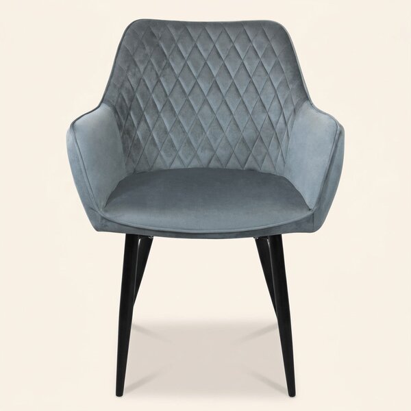DecHome Poltrona Stile Scandinavo in Velluto Dimensioni 61x61x82 cm colore Grigio - Charles