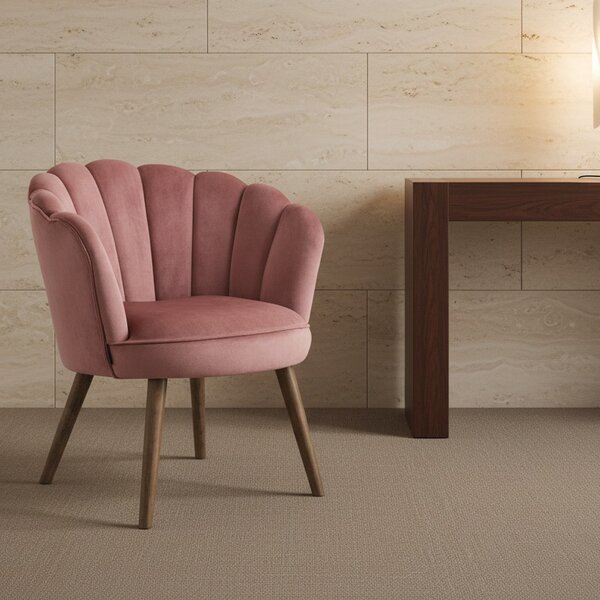 DecHome Poltrona Stile Scandinavo in Velluto Dimensioni 66x72x79 colore Rosa