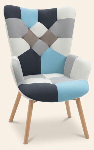 DecHome Poltrona Stile Scandinavo in Velluto Dimensioni 66x76x98 colore Multicolore