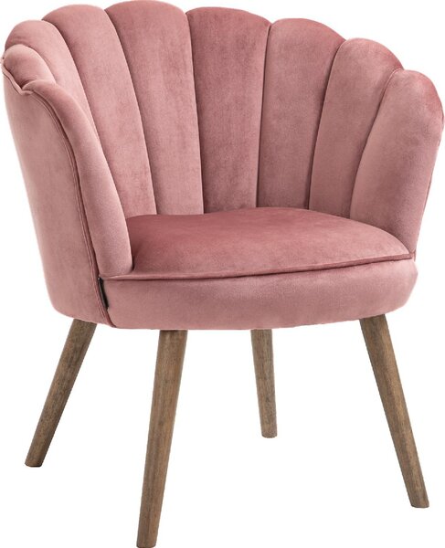 DecHome Poltrona Stile Scandinavo in Velluto Dimensioni 66x72x79 colore Rosa