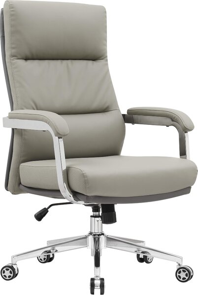 Sedia da ufficio Casa Dolce WESTORIA, tortora, 74x72x111-117 cm, girevole e regolabile in altezza, Pelle finta