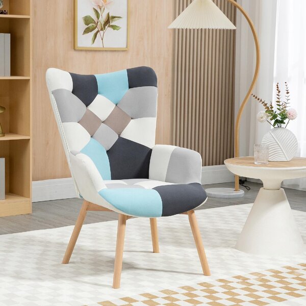 DecHome Poltrona Stile Scandinavo in Velluto Dimensioni 66x76x98 colore Multicolore