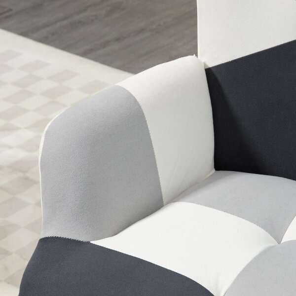 DecHome Poltrona Stile Scandinavo in Velluto Dimensioni 66x76x98 colore Multicolore