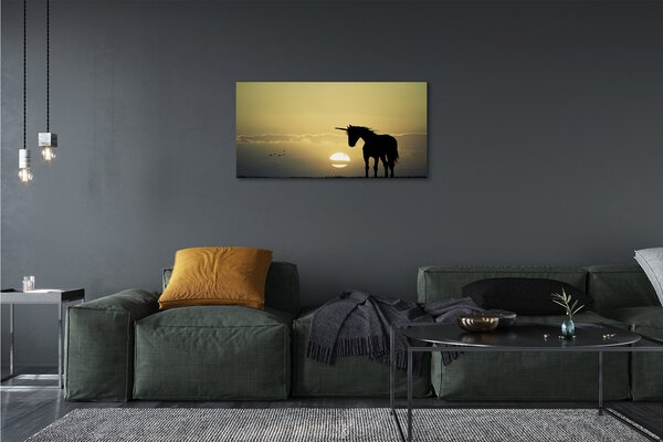 Quadro su tela Sunness Field Unicorn 100x50 cm