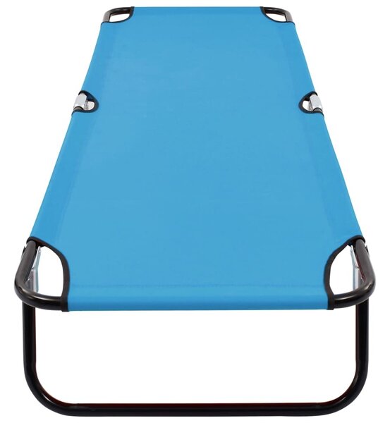 Lettino Prendisole Pieghevole in Acciaio Blu Turchese