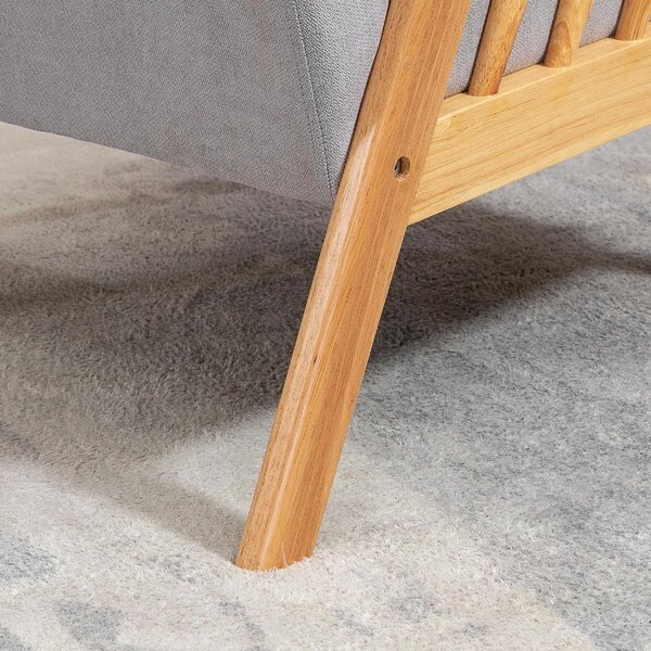 DecHome Poltrona Stile Scandinavo in Velluto Dimensioni 68x75x78 colore Grigio