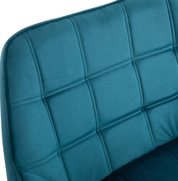 DecHome Poltrona Stile Scandinavo in Velluto Dimensioni 79x69,5x72,5 colore Petrolio