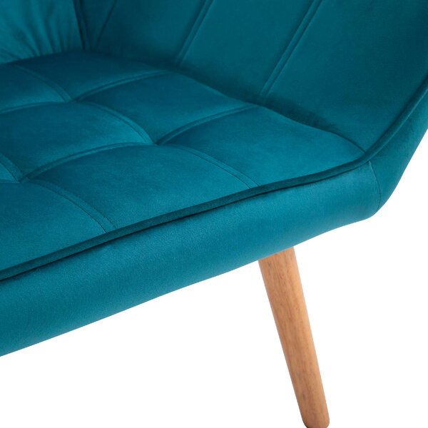 DecHome Poltrona Stile Scandinavo in Velluto Dimensioni 79x69,5x72,5 colore Petrolio