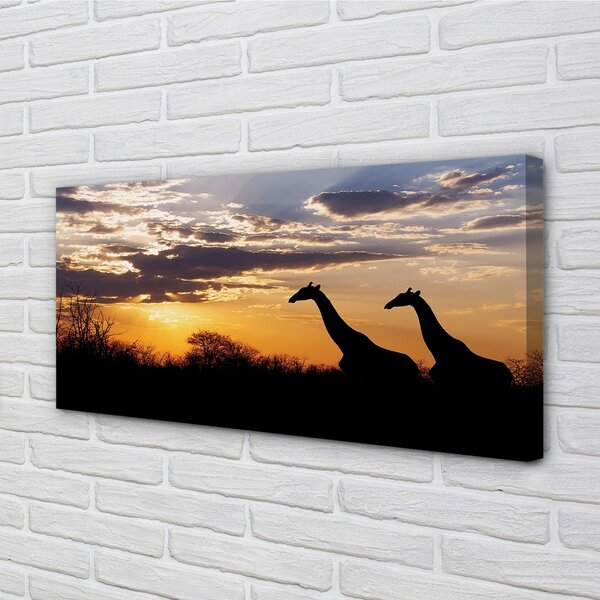 Quadro su tela Cloud Trees Giraffe 100x50 cm
