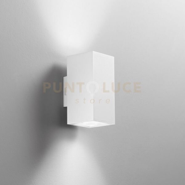 Applique biemissione led polo bianca quadrata 16w 1960lm cct 3000k 