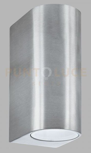 Applique da parete eiffel outdoor 2lt - argento satinato, trasparen
