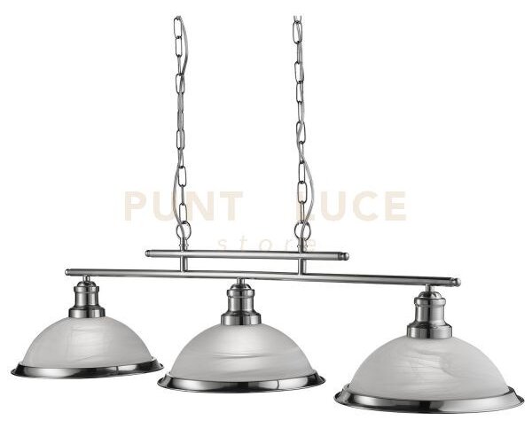Bistro 3lt bar pendant - metallo argentato satinato e vetro acidato