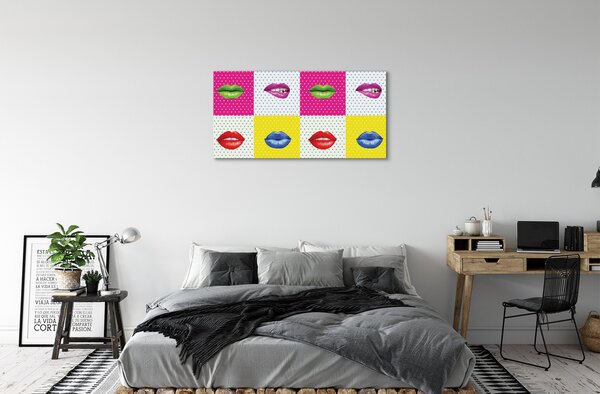 Quadro su tela Labbra colorate 100x50 cm