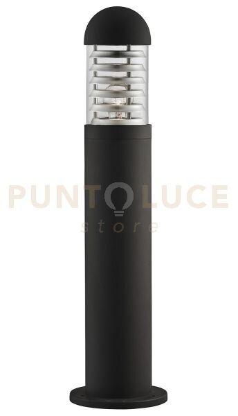 Bronx outdoor post - metallo nero, vetro trasparente e policarbonato