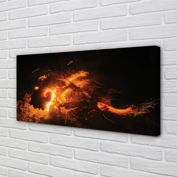 Stampa quadro su tela Drago di fuoco 100x50 cm