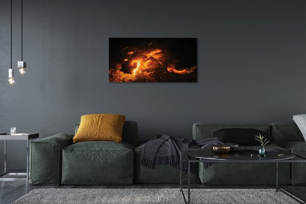Stampa quadro su tela Drago di fuoco 100x50 cm