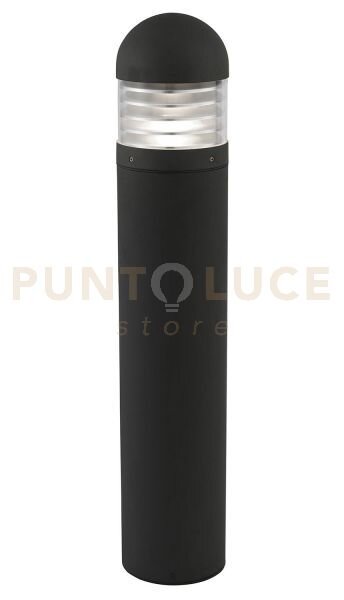 Bronx outdoor post - metallo nero, vetro trasparente e policarbonato