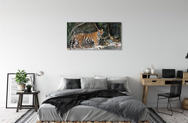 Quadro su tela Jungle Tiger 100x50 cm