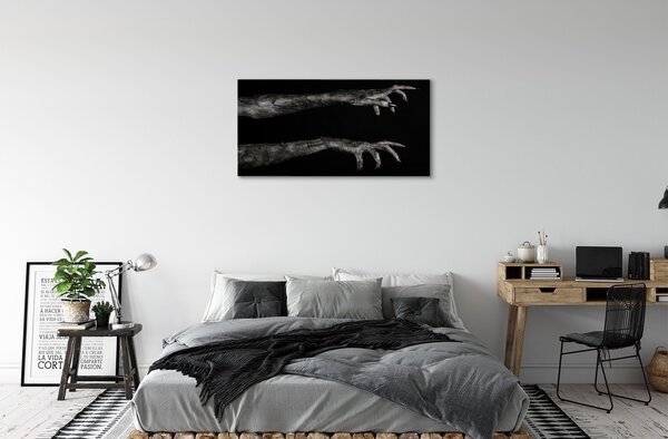 Quadro su tela Sfondo nero sporche mani sporche 100x50 cm