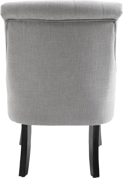DecHome Poltrona Vintage in Tessuto effetto Lino Dimensioni 52,5x69x77 colore Grigio Chiaro
