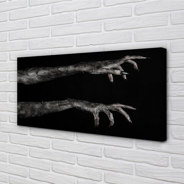 Quadro su tela Sfondo nero sporche mani sporche 100x50 cm