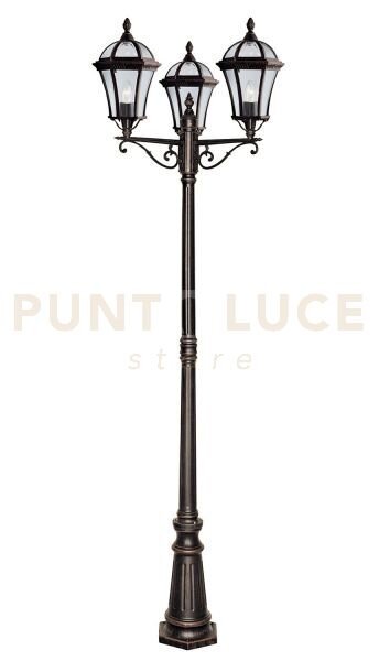 Capri outdoor post - metallo e vetro marrone rustico
