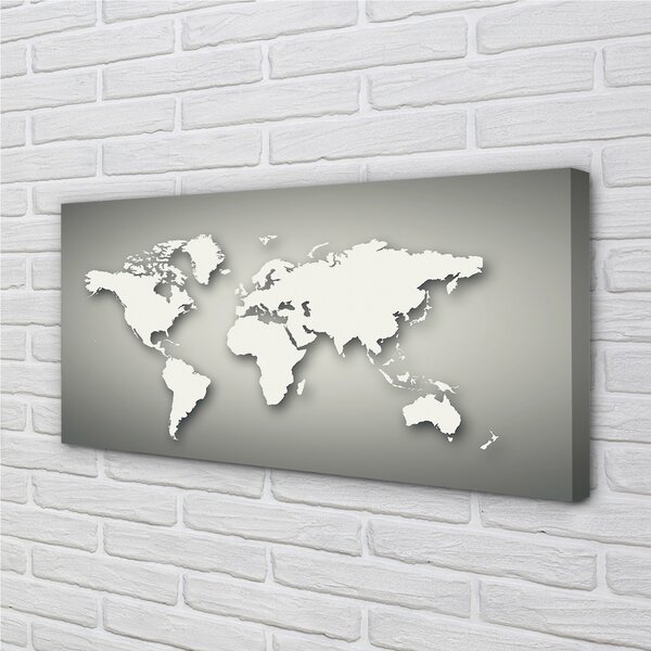 Quadro su tela Mappa bianca di sfondo grigio 100x50 cm