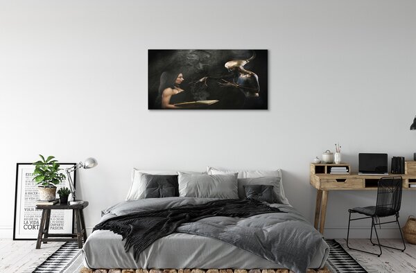 Quadro su tela Donna del carattere oscuro 100x50 cm