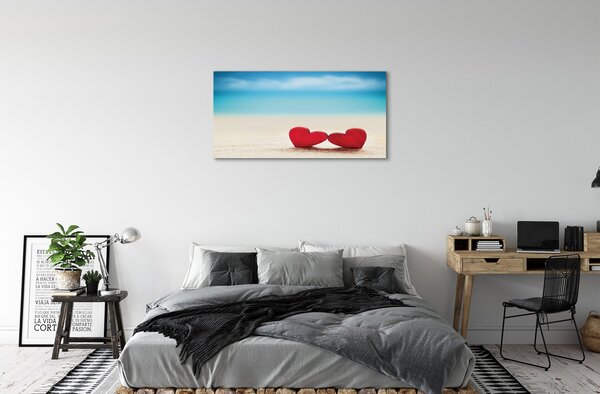 Quadro su tela Cuori Sabbia del Mar Rosso 100x50 cm