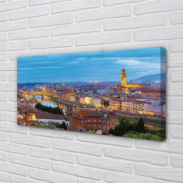 Stampa quadro su tela Panorama del tramonto in Italia 100x50 cm