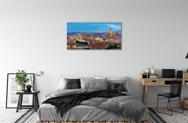 Stampa quadro su tela Panorama del tramonto in Italia 100x50 cm
