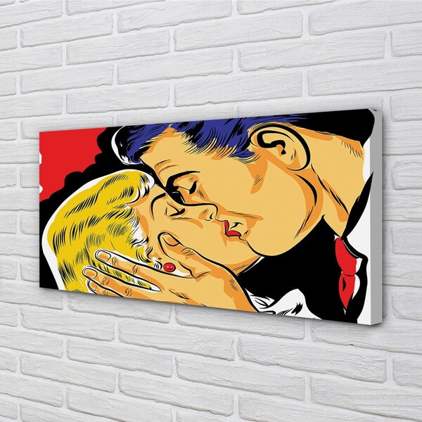 Quadro su tela Le persone si baciano 100x50 cm