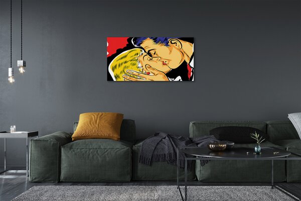 Quadro su tela Le persone si baciano 100x50 cm