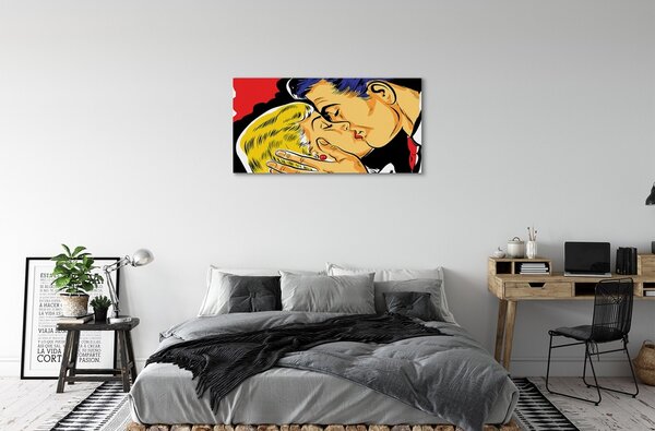 Quadro su tela Le persone si baciano 100x50 cm