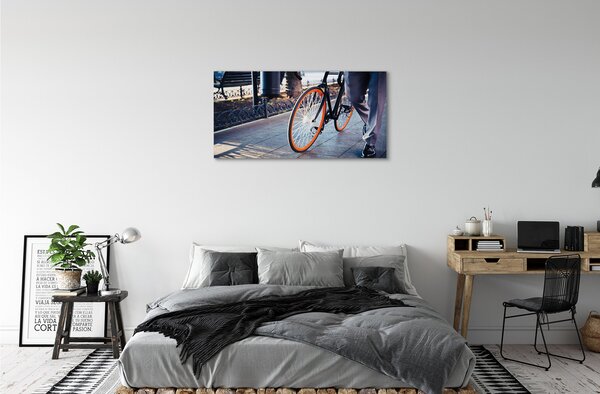 Quadro su tela Città delle gambe per bici 100x50 cm
