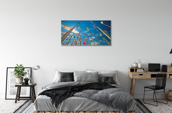 Quadro su tela Varie bandiere 100x50 cm