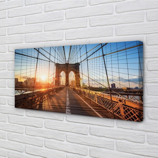 Quadro stampa su tela Sun East Bridge 100x50 cm